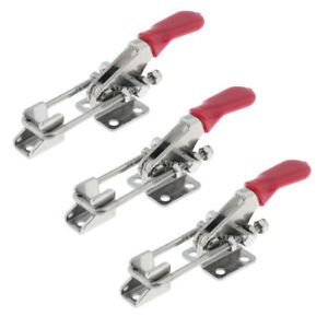 3pcs Latch Toggle Clasp Clamps Stainless Steel Lock Hasp Hand 110x28x65mm