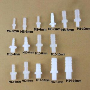Male Thread Pipe Fittings Straight M6 - M14 Hose Connector Pipe Tubing Air Water