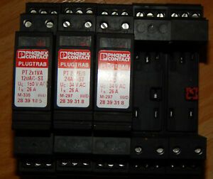 Lot 5 Phoenix Contact 2839282 PT-BE/FM Bases &amp; 3 Plugtrab Protective Plugs PT 2