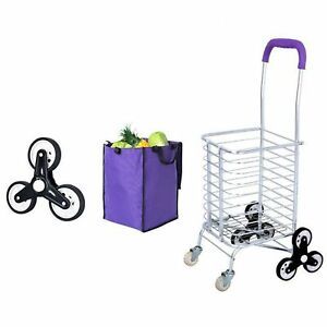 NEW Folding Shopping Cart Grocery Trolley Laundry Stair Climbing Handcart W/ Bag
