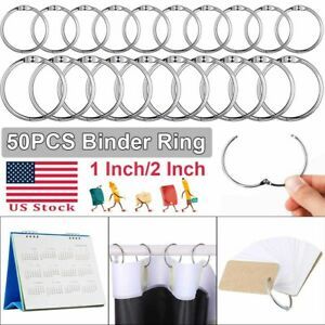 50PCS Metal Binder Rings 1/2Inch Loose Leaf Book Rings for Index Flash Cards US