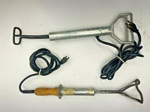 2 VINTAGE CATTLE BRANDING IRONS BRANDERS ELECTRIC LETTERS B AND S