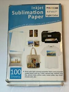 100 Sheets Sublimation Paper 8.3”x 11.7” Light Color for Inkjet Printers T-Shirt