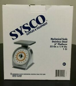 NEW IN BOX Stainless Steel  Mechanical Scale Sysco 32 oz x 1/4 oz - 6&#034; Platform