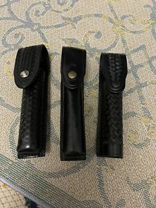 Lot Of 3 Leather Flashlight Holders 2 Gould &amp; Goodrich, Used