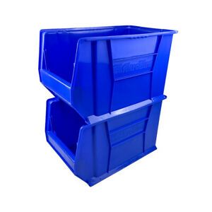 Akro-Mils 30282 Blue Storage Bin Stackable 20&#034; L x 12-3/8&#034; W x 12&#034; H (2pk)