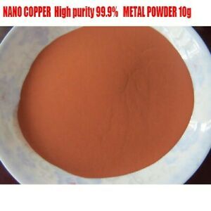NANO COPPER POWDER METAL High-Purity 99.9% METAL POWDER 10g  1.710-8 ·m2/m