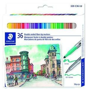 STAEDTLER double ended fiber-tip markers, for sketching, drawing, illustrations,