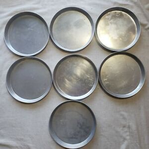 Allied Metal Spinning Round Baking Pans Lot of 7 Vintage 10&#034; x 1&#034; Aluminum USA