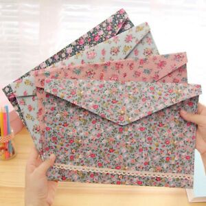 Vintage Filing Bag Flower Files Folder Felt Filing Bag Floral Files Folder