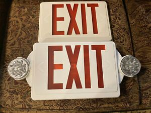 Lithonia Lighting LHQM R HO M6  Emergency/Exit Sign with 2-Round Lamp 