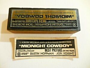 MIDNIGHT COWBOY 1969 Movie Wood Printing Press Block Dustin Hoffman Jon Voight