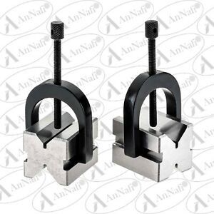 1&#034; CAPACITY PRECISION V-BLOCK PAIR WITH CLAMPS 1-1/4x1-1/4x1-5/8 Tools