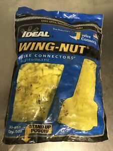 IDEAL TOOLS 30-651 Wing-Nut 454 Wire Connector, Yellow (Bag of 500)