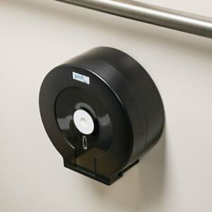 9&#034; Single Roll Black Jumbo Toilet Tissue Dispenser Wall Mounted Tissue Holder