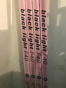 Lot of 4 GE 48&#034; Black Light Bulb 40W Fluorescent, F40 T12 / F40BLB New In Box