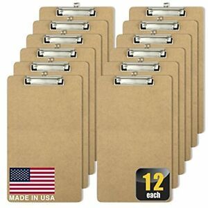Officemate Recycled Legal Size Wood Clipboard Low Profile Clip 12 Pack Brown ...