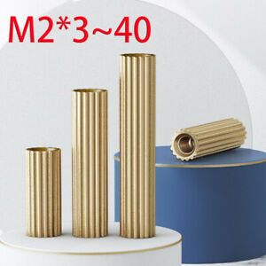 M2 Female Threaded Brass Round Standoff Space Knurled Column Double Pass Stud