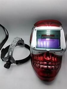 DEKO Red Skull face Welding Helmet Weld Mask Solar Auto-Darkening