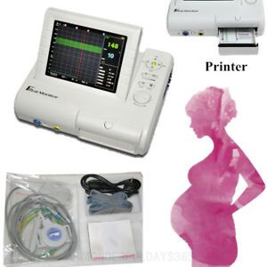LCD Fetal Monitor Ultrasound Baby Heart Rate Fetus Movement Mark TOCO Sensor CE