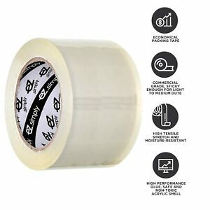 EZSIMPLY Packing Tape 3&#034; Thickness 2mm 110 Yards Per Rolls Pack 12 Super Clear