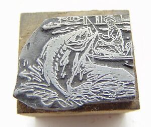 Printing Letterpress Printers Block Catching Jumping Fish