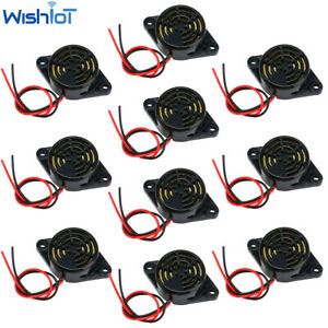 10PCS Piezo Alarm Buzzer 95dB (3 – 24 VDC) 12V DC - Continuous Beep SFM-27