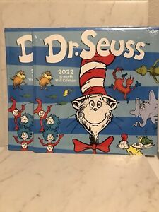 2 Dr Seuss Wall Calendar 2022 Month Wall Cat Hat Horton Thing Kids Bundle School