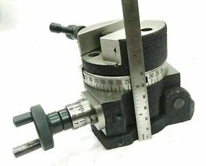 4&#034; Inch Precision Tilting Rotary Table HV 4 Slot 100mm With Vise Round Vice