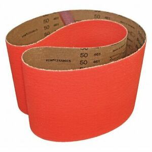 VSM 282801 Abrasive Belt,80 Grit,Ceramic,3x18&#034;,PK10, Coated, 3&#034; W, 18&#034; L, 80