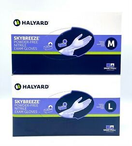 Halyard SKYBREEZE Nitrile Powder-Free Exam Gloves - Box of 200 - CHOOSE SIZE
