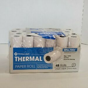 2 1/4&#034; x 50&#039; BPA Free Thermal Paper Rolls 48 Rolls Credit Card POS