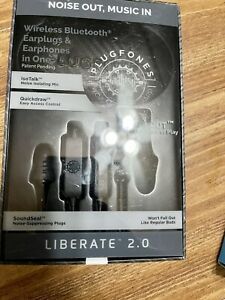 Plugfones Liberate 2.0 Wireless Bluetooth Earplugs &amp; Earphones Black/Gray
