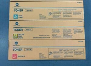 Genuine Konica Minolta Bizhub Toner x3 Cyan Yellow Magenta TN613C TN613M TN613Y