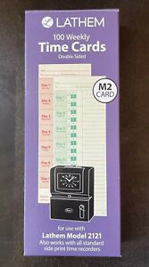 Lathem Weekly Time Cards, Double-Sided, For Lathem Model 2121/Side-Print Time
