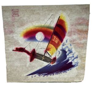 VTG 80s Deadstock Iron On T-Shirt Heat Transfer Wind Surfing Ocean Beach ROACH