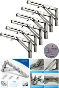 Folding Shelf Brackets 12 Inch Heavy Duty Stainless Steel Wall Mounted