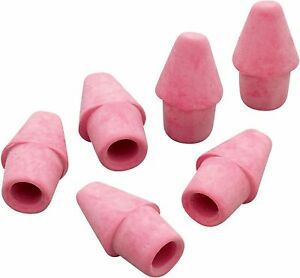 Paper Mate Erasers - Arrowhead Pencil Cap Pink Rubber Eraser Caps - 144 ct Box