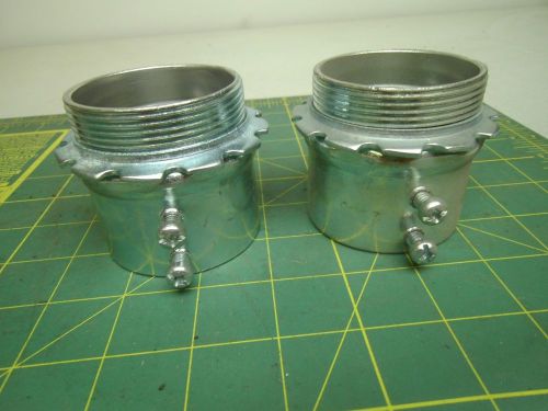 2&#034; emt coupling female slip to male npt set screw (qty 2) #56777 for sale