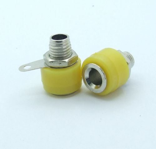 40 pcs yellow 4mm banana socket for binding post instrument power test probes for sale