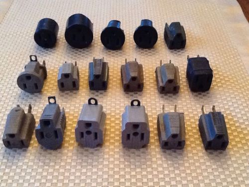 17 AC PLUG ADAPTERS CONVERT 3 PRONG TO 2 PRONG