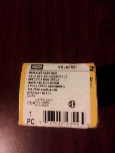 NEW HUBBELL HBL5662I 15A 250V, 6-15R, 2-Pole 3-Wire Grounding