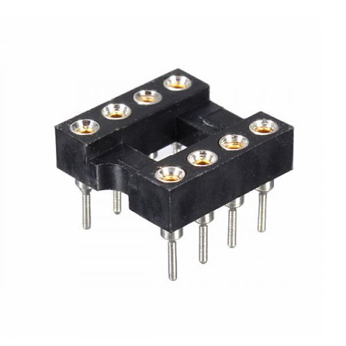 20pcs 8 pin 2.54mm pitch dip ic socket panel pcb mount adapter swapping black for sale