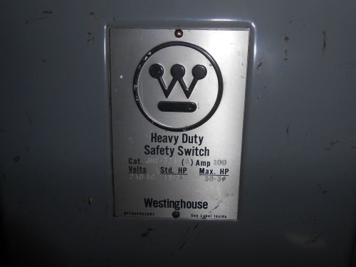 WESTINGHOUSE JHF323 SAFETY SWITCH 100 AMP 240 VOLT NF DISCONNECT