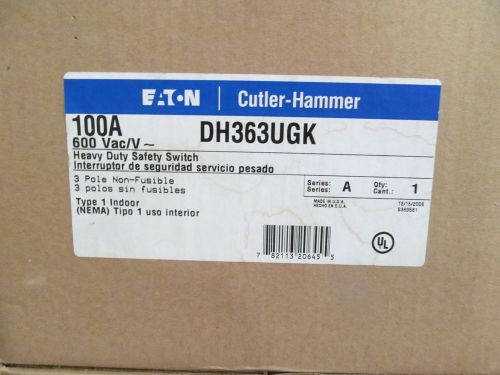 Cutler Hammer Eaton DH363UGK Disconnect 100 Amp 600 V 3 Pole Non Fuse Type 1