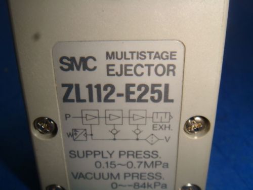 SMC MULTISTAGE EJECTOR ZL112-E25L, USED EXLNT