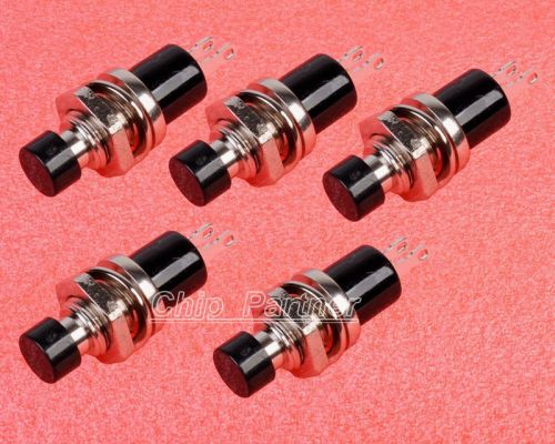5pcs lockless momentary on/off push button black mini switch for sale