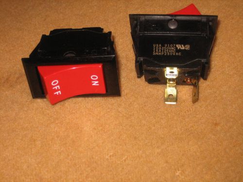 Qty 100  EATON ON/OFF Red Rocker SPST Switch 125VAC 15A 3/4HP