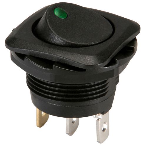 New nte 54-645-g spst round rocker switch w/green led 2v 060-928 (5 pk) for sale