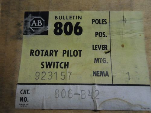 (RR5-1) 1 NIB ALLEN BRADLEY 806-B42 ROTARY PILOT DRUM SWITCH